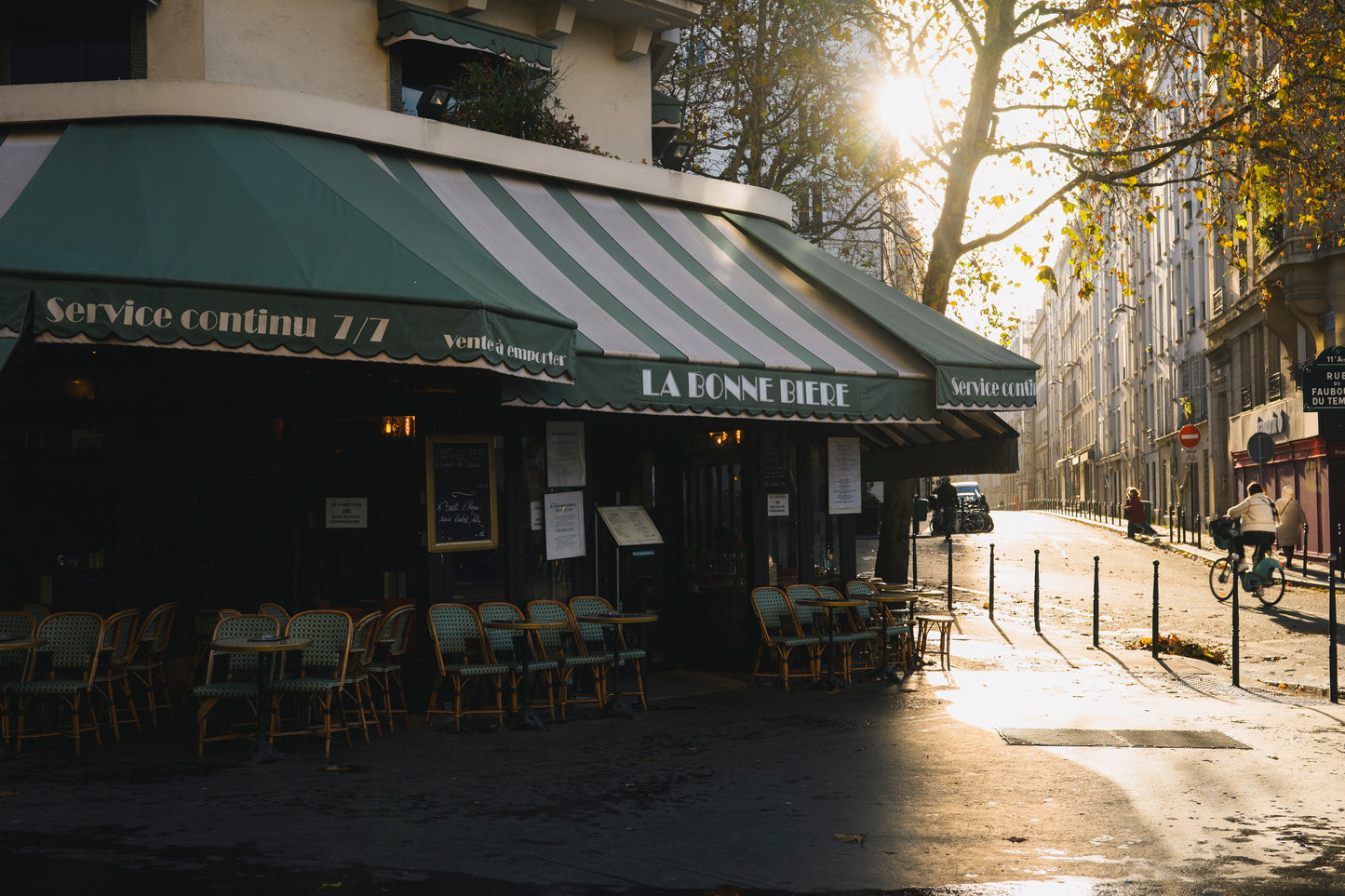 Paris, France - Cafe in Morning Light